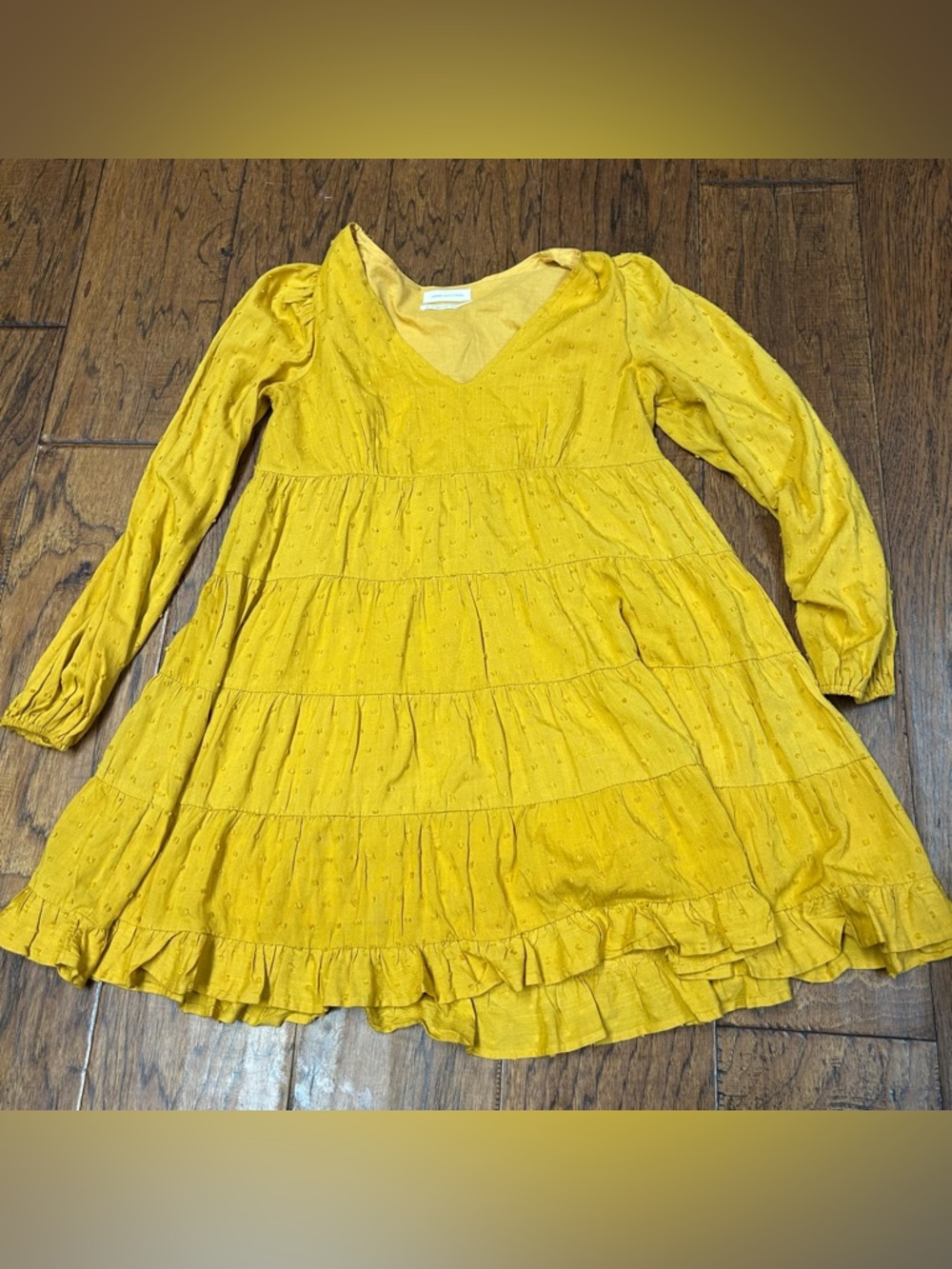 Urban Outfitters‎ cottagecore babydoll Long-Sleeve Tiered V-Neck Dress